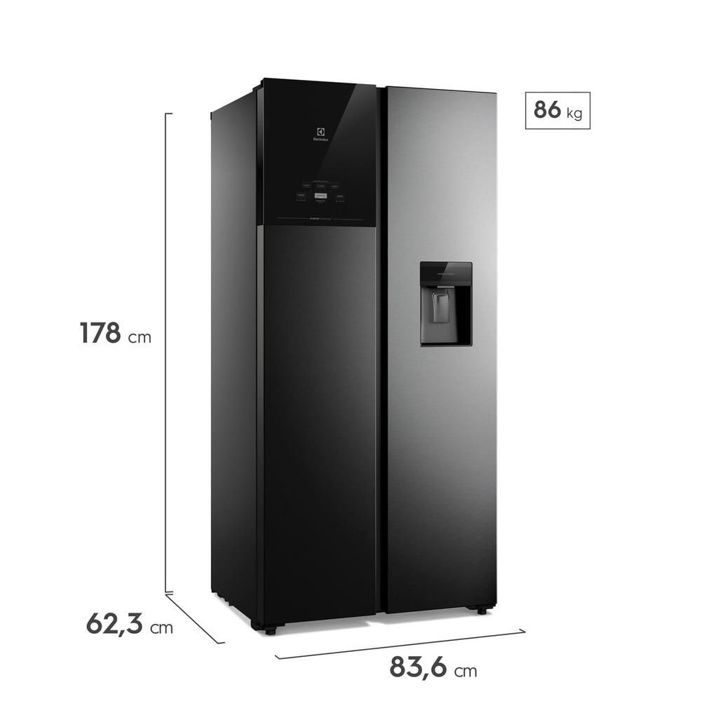 Nevecon ELECTROLUX Side By Side 431 Litros ERS44F3C5BB ERS44F3C5BB Negro img #2
