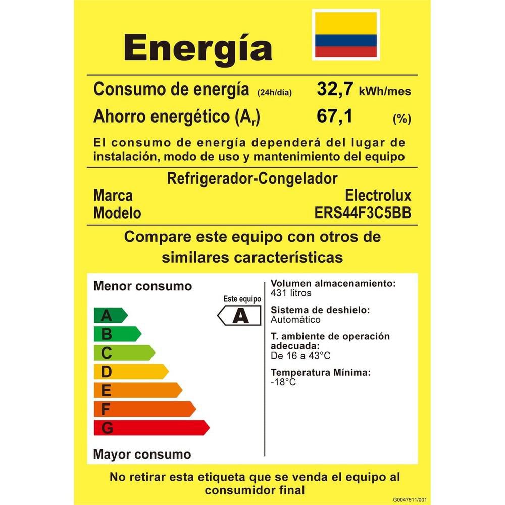 Nevecon ELECTROLUX Side By Side 431 Litros ERS44F3C5BB ERS44F3C5BB Negro img #8
