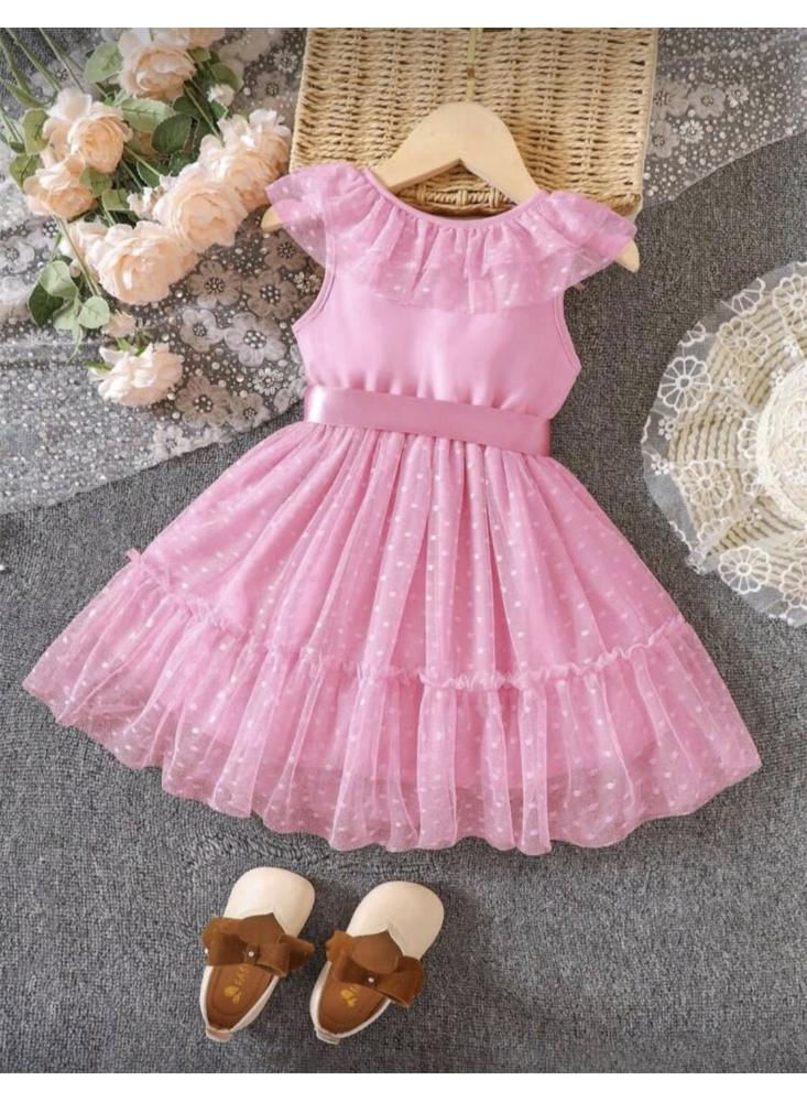 Vestido Niña Con Moño Y Puntos img #3