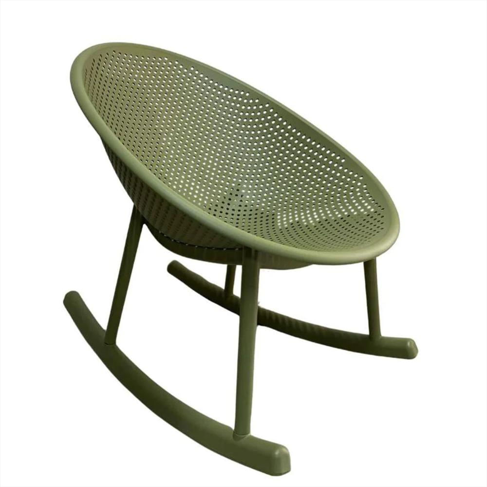 Silla Mecedora Con Espaldar Curvo Microperforado En Polipropileno Color Verde img #2