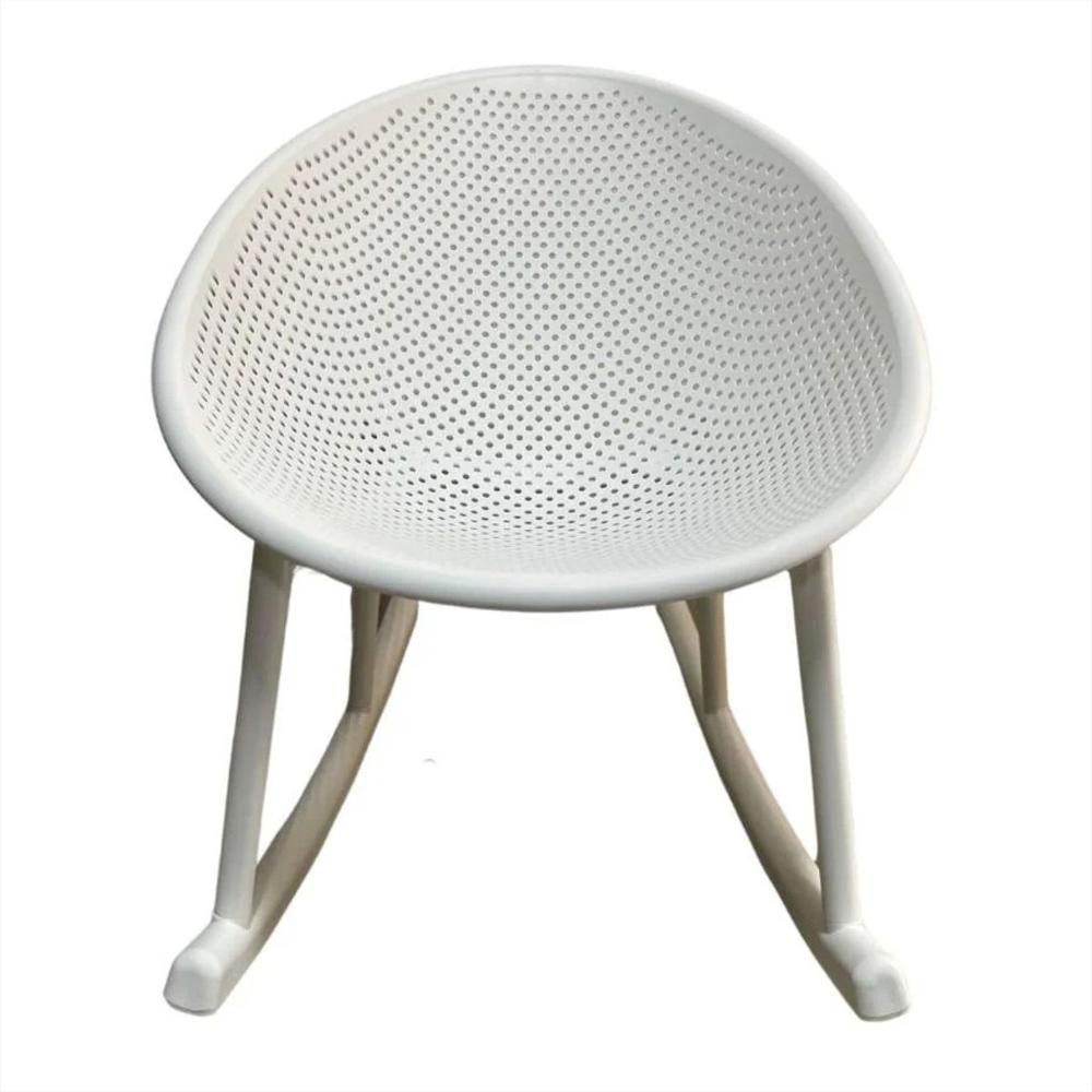 Silla Mecedora Con Espaldar Curvo Microperforado En Polipropileno Color Blanco img #1