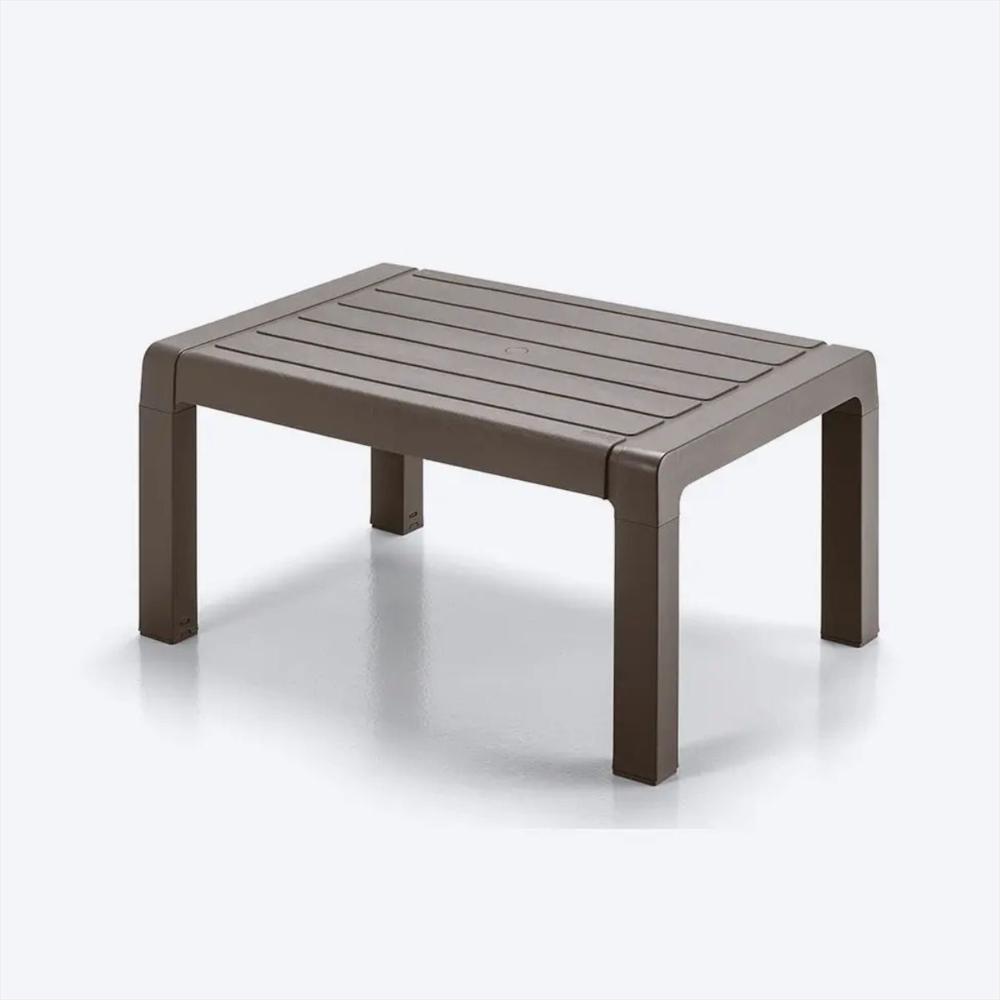 Juego De Sala En Plastico Para Exteriores De Sofá Doble Puesto Mas Mesa Rectangular Color Mocca img #3