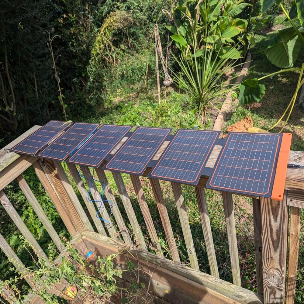 Cargador Solar Flexsolar 60W Panel Con 3 Puertos Carga Rápida Usb Tipo C Puerto Dc img #5