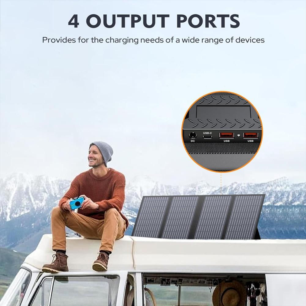 Panel Solar Portátil De 60W Puerto Usb Tipo C Carga Rápida img #2
