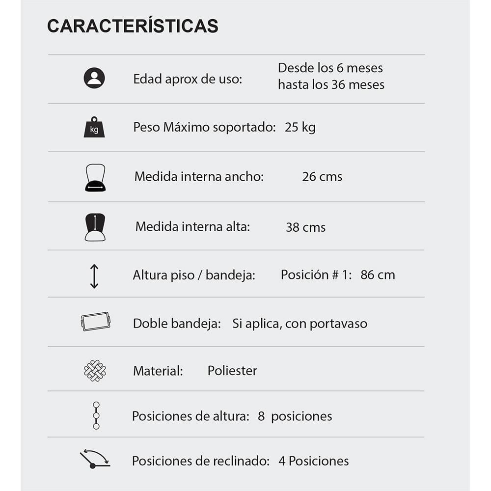Silla Comedor Para Bebe Multiposiciones HAPPY BABY img #8