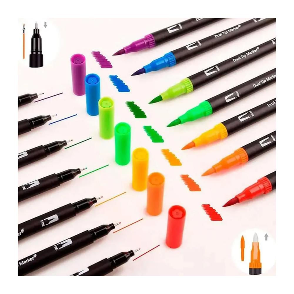 Estuche De Marcadores Doble Punta Multicolor 72 Piezas img #5