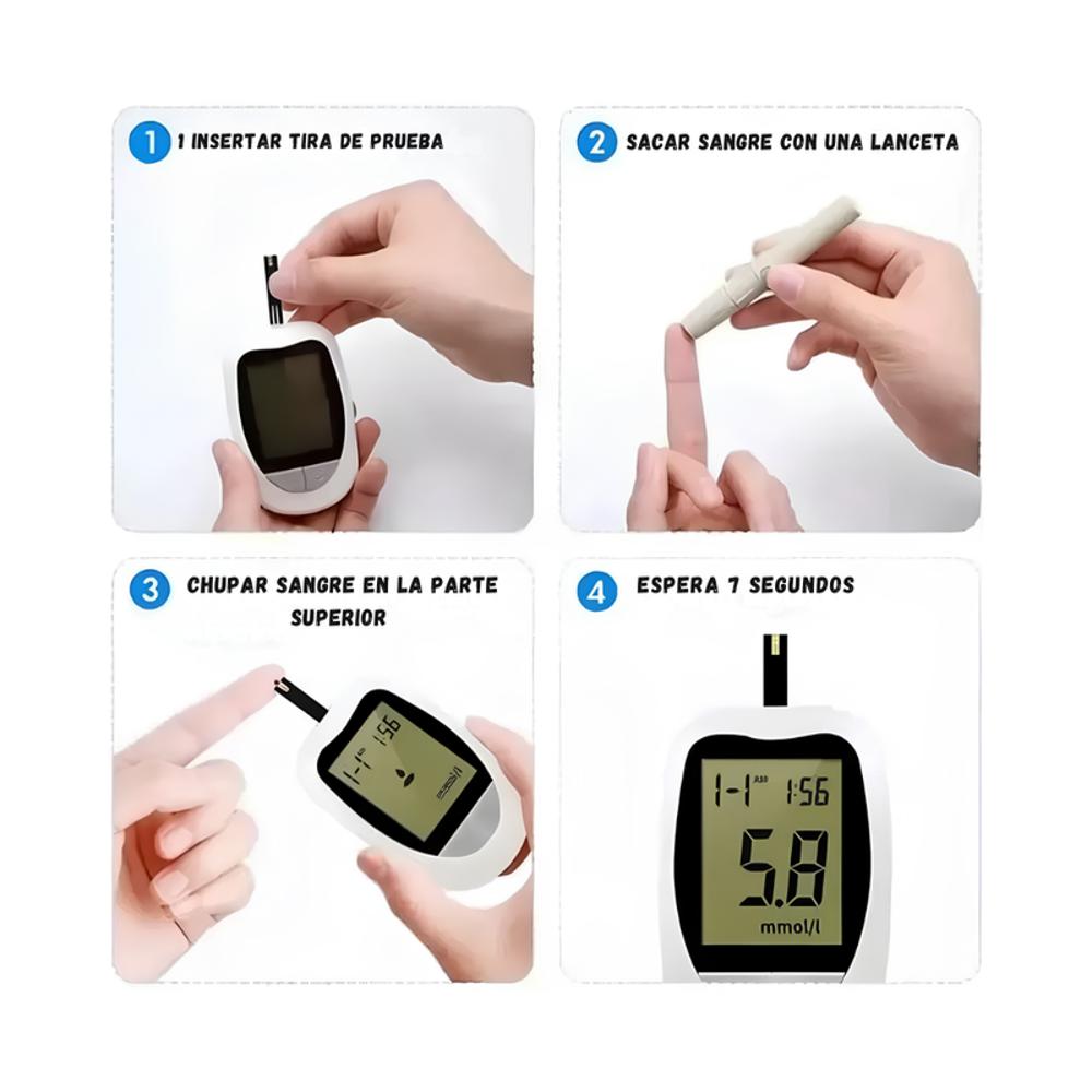Glucometro Digital Portatil Kit 50 Tiras 50 Lancetas img #5