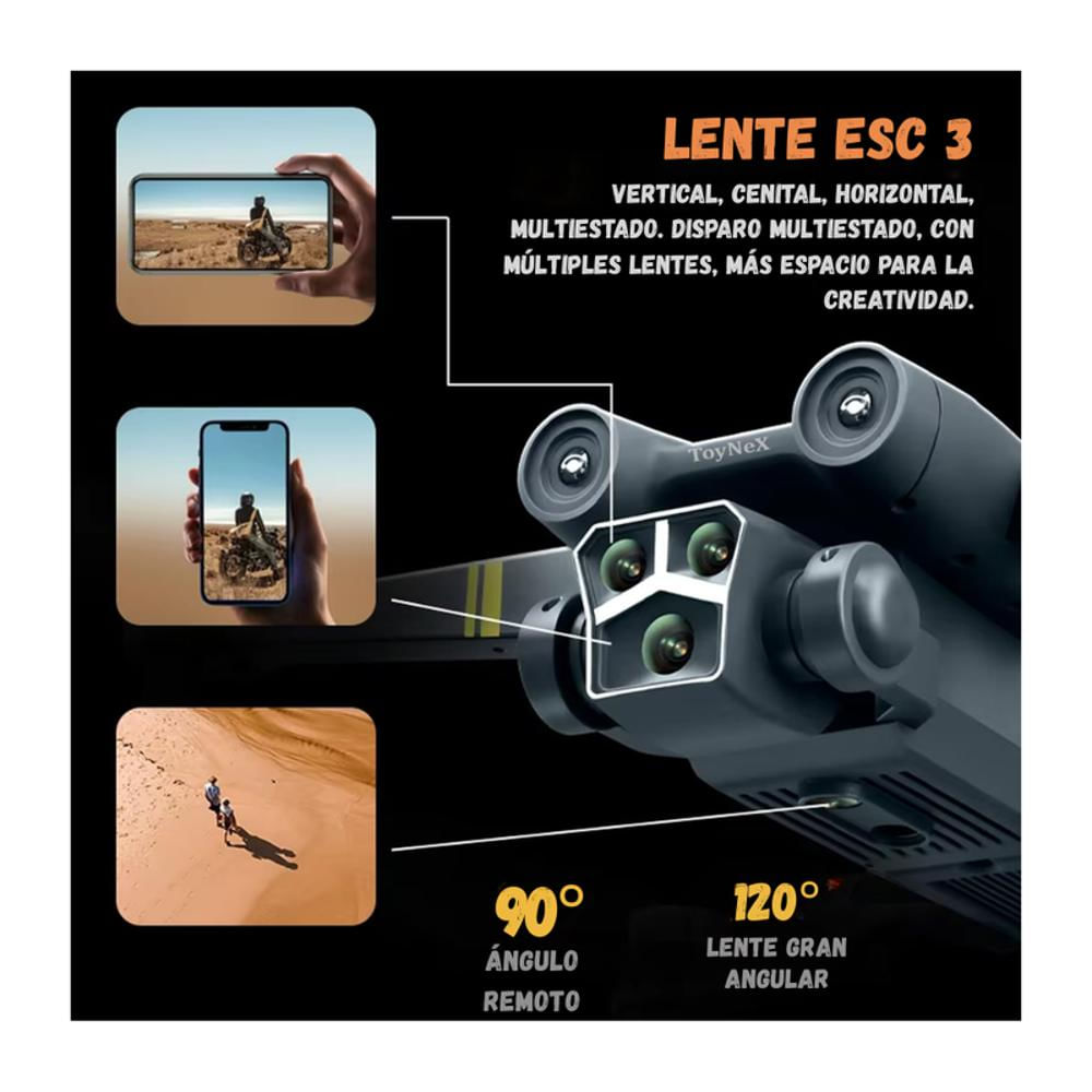Drone Z3 Max Triple Camara Sensor Obstaculos Control Remoto img #4