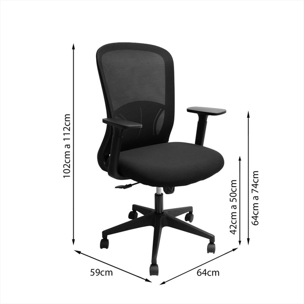 Silla De Oficina Escritorio Beijin Negra Malla Transpirable img #5