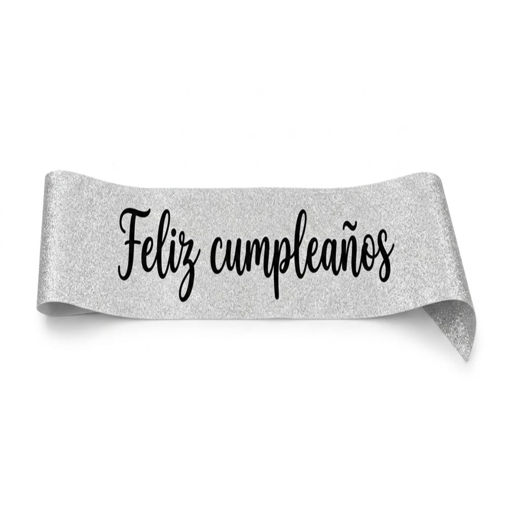 Banda Corporal Feliz Cumpleaños Plateado img #1