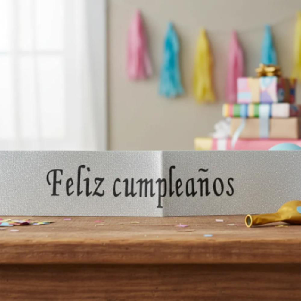 Banda Corporal Feliz Cumpleaños Plateado img #4