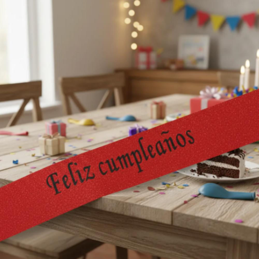 Banda Corporal Feliz Cumpleaños Rojo img #3