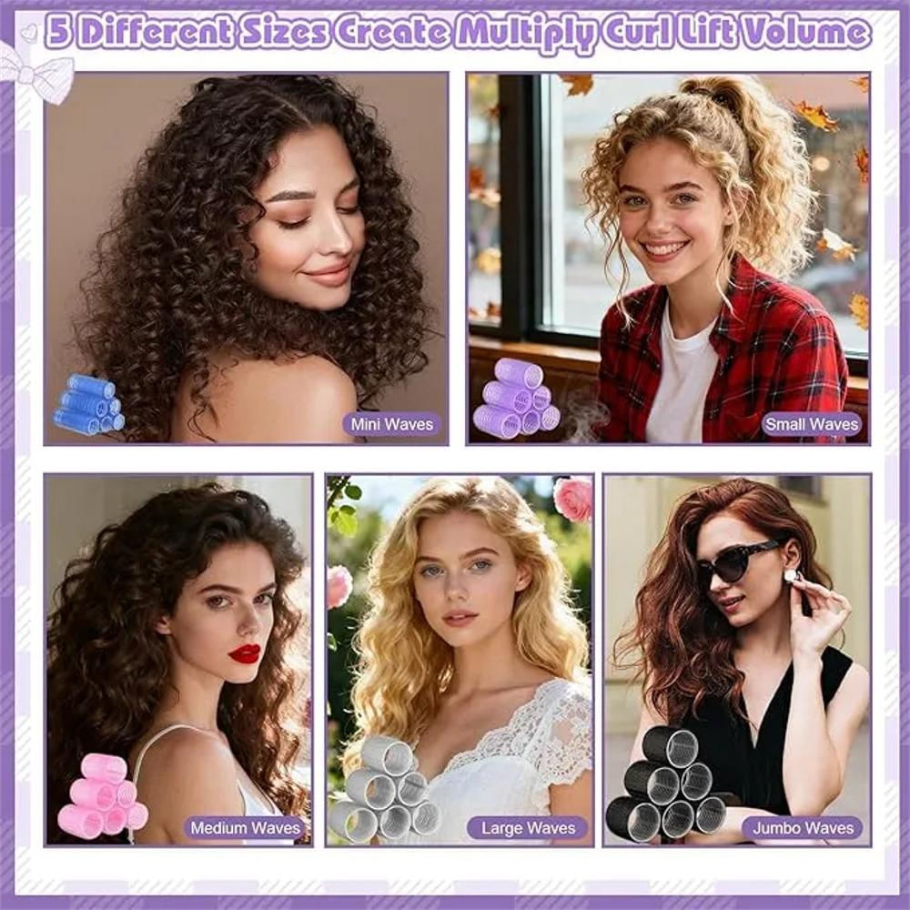 Set Rulos Para Cabello Sin Calor 64 Piezas Con Clips img #2