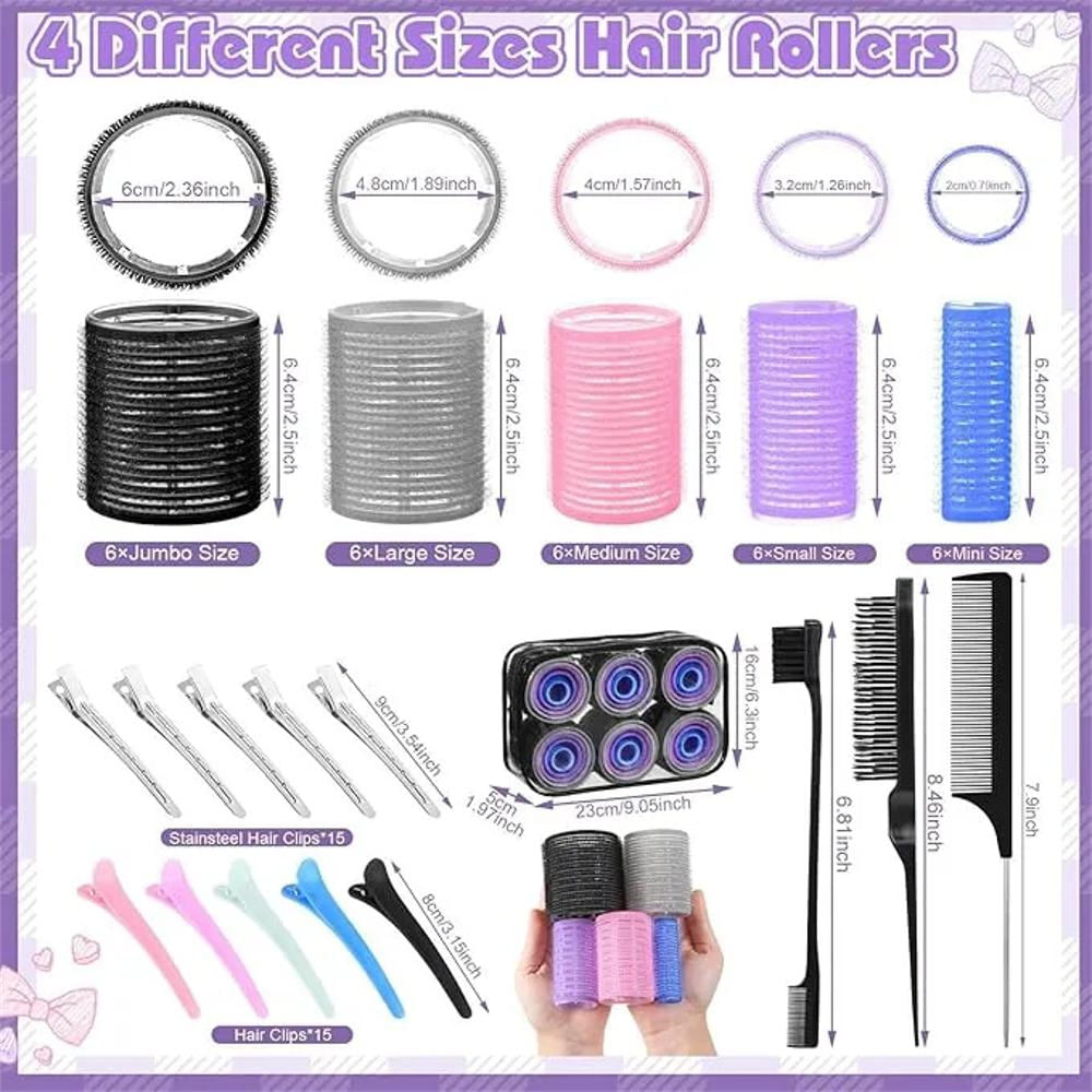 Set Rulos Para Cabello Sin Calor 64 Piezas Con Clips img #3