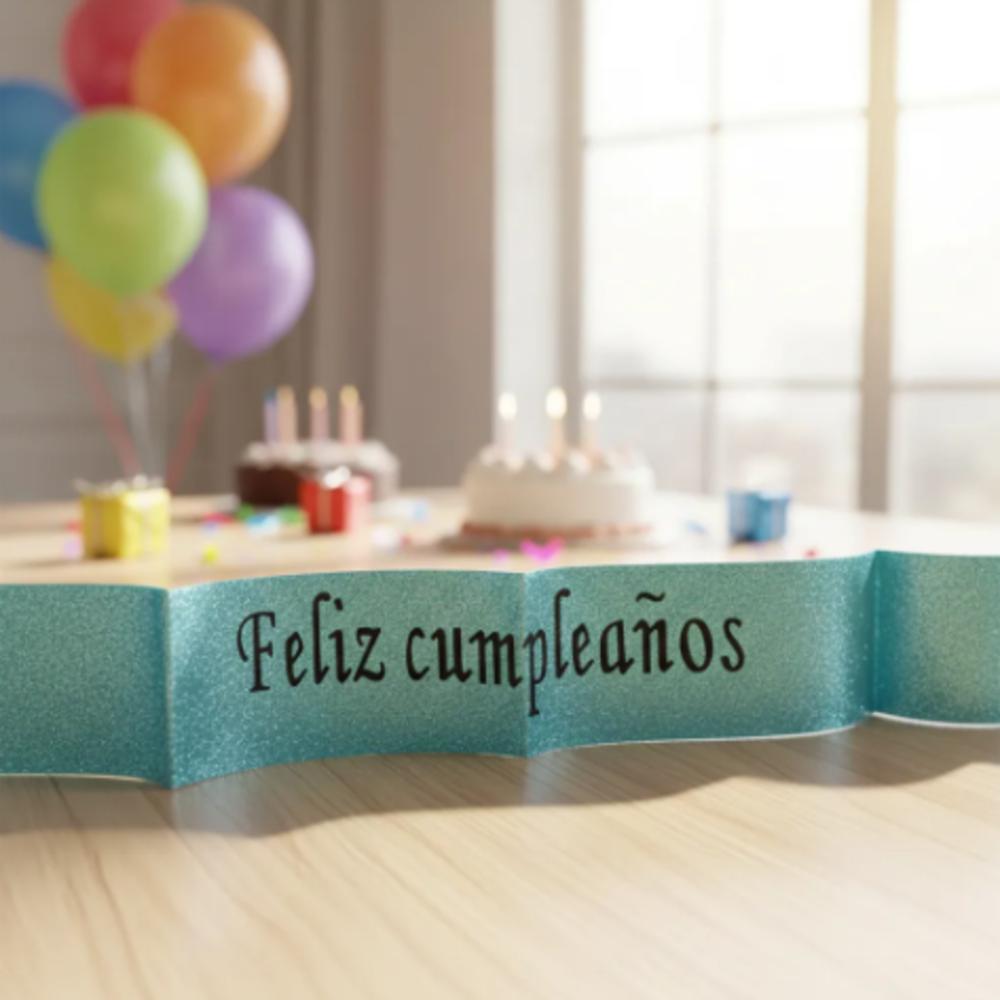 Banda Corporal Feliz Cumpleaños Azul Claro img #4