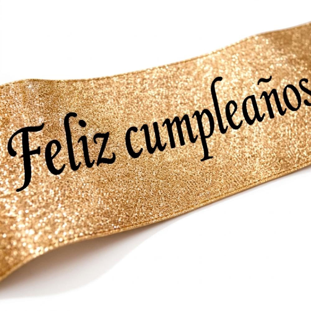 Banda Corporal Feliz Cumpleaños Oro Rosa img #1