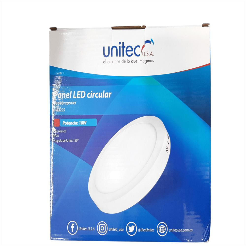 Panel Led Redondo Sobreponer 18W Unitec Certificado Retilap img #2