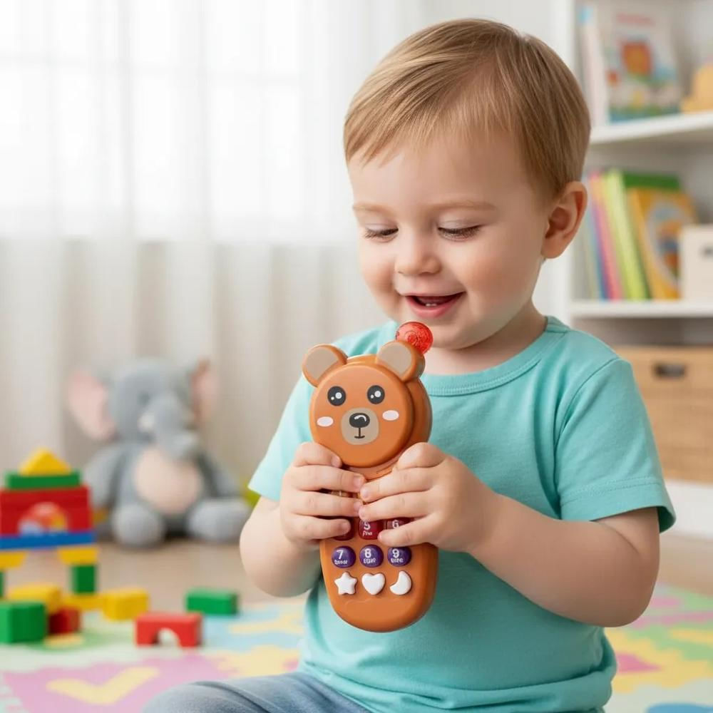 Celular Interactivo Diseño De Oso Para Niños Con Sonido img #3
