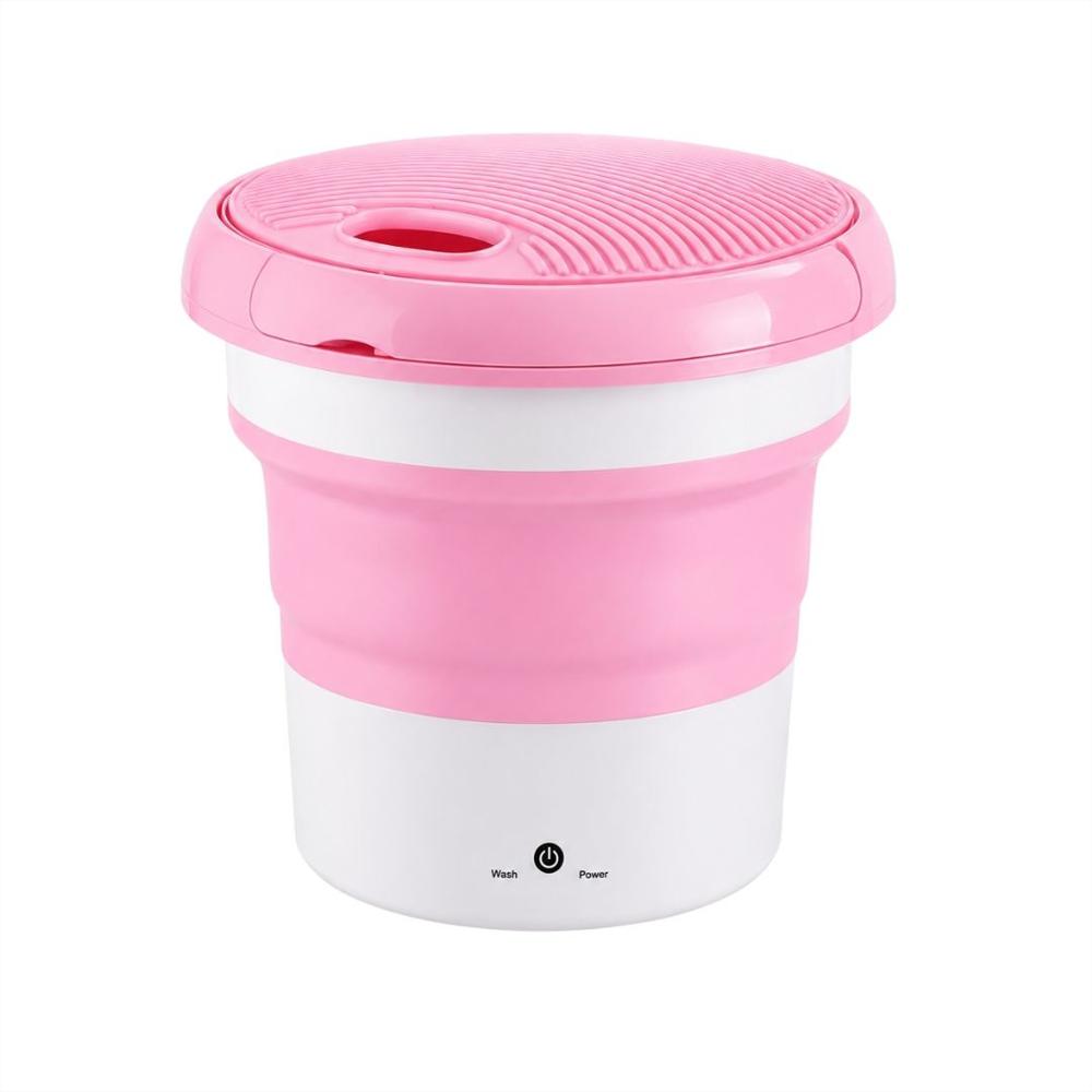 Mini Lavadora Ropa Balde Plegable Eléctrico Genérico Rosado T img #1