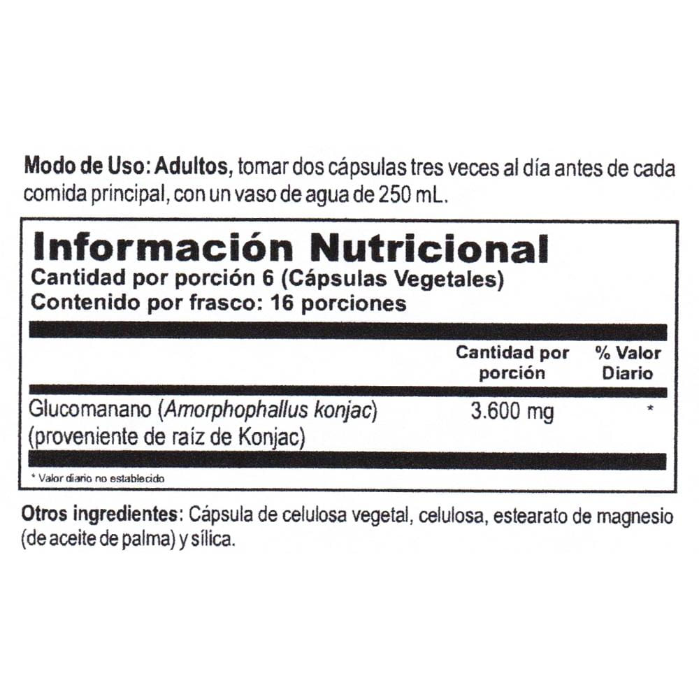 Glucomannan Konjac 600 Mg Solaray 96 Capsulas img #2