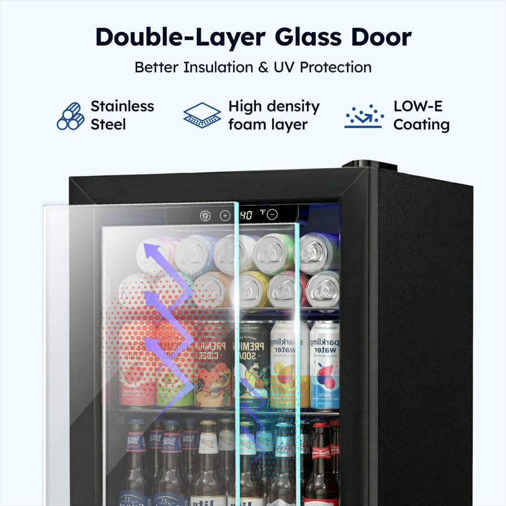 Mini Nevera Para Bebidas Simzlife 68 Latas Puerta De Vidrio Negra img #4