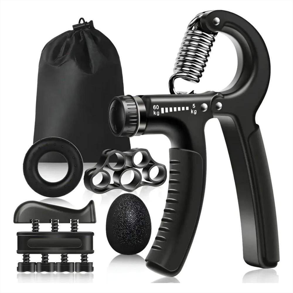 Kit Ejercitadores Graduables De Mano Muñeca Y Antebrazo 5 Piezas Color Negro img #1