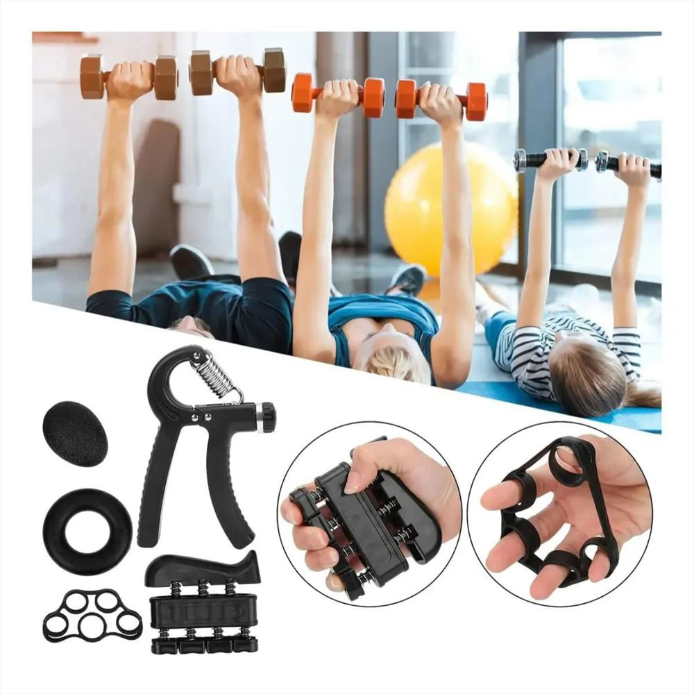 Kit Ejercitadores Graduables De Mano Muñeca Y Antebrazo 5 Piezas Color Negro img #2