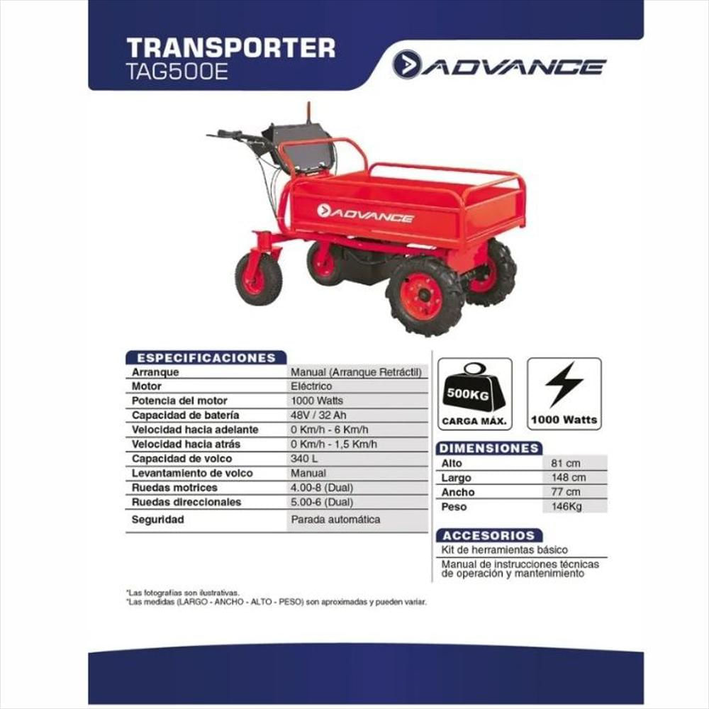 Oruga De Carga Transporter Electrico Advance Tag500e img #2
