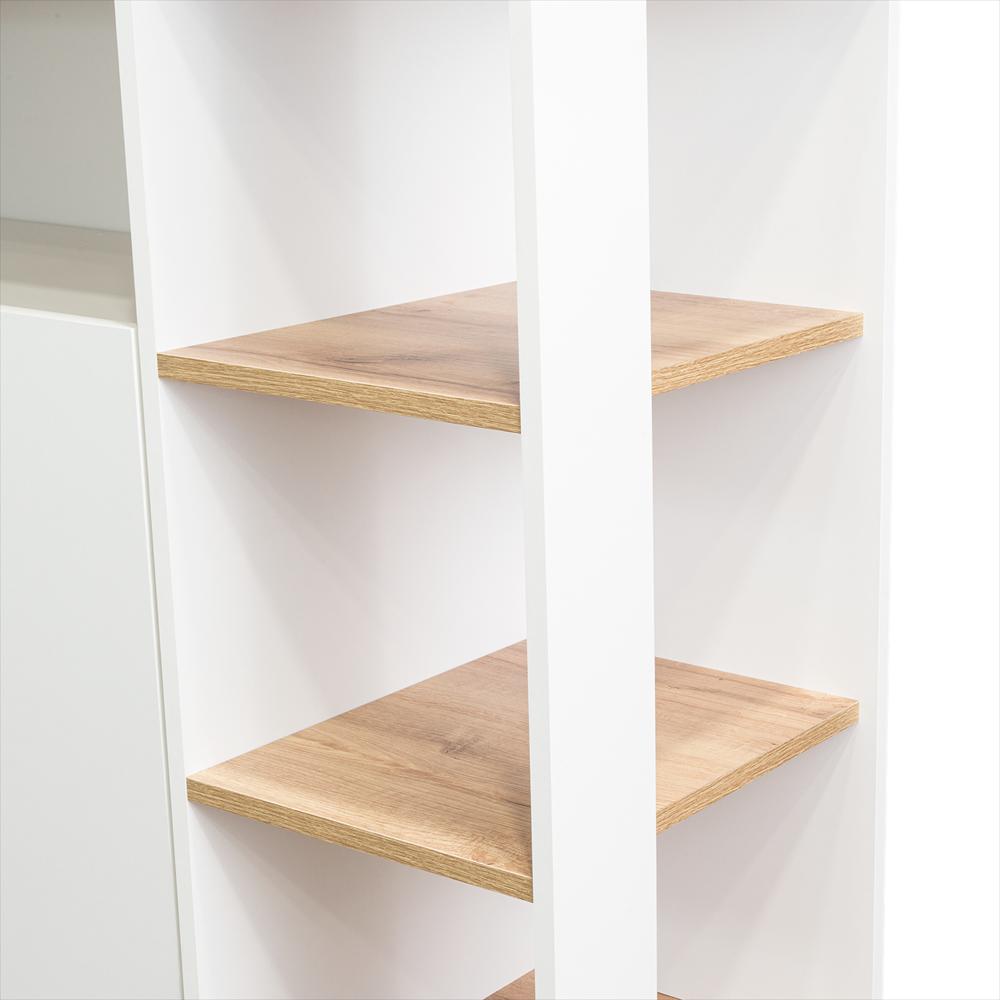 Mesón Bicolor Blanco 100X90cm Con Cuatro Entrepaños Y Cinco Compartimientos img #4