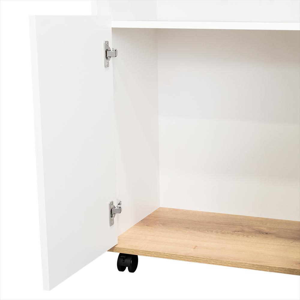 Mesón Bicolor Blanco 100X90cm Con Cuatro Entrepaños Y Cinco Compartimientos img #5