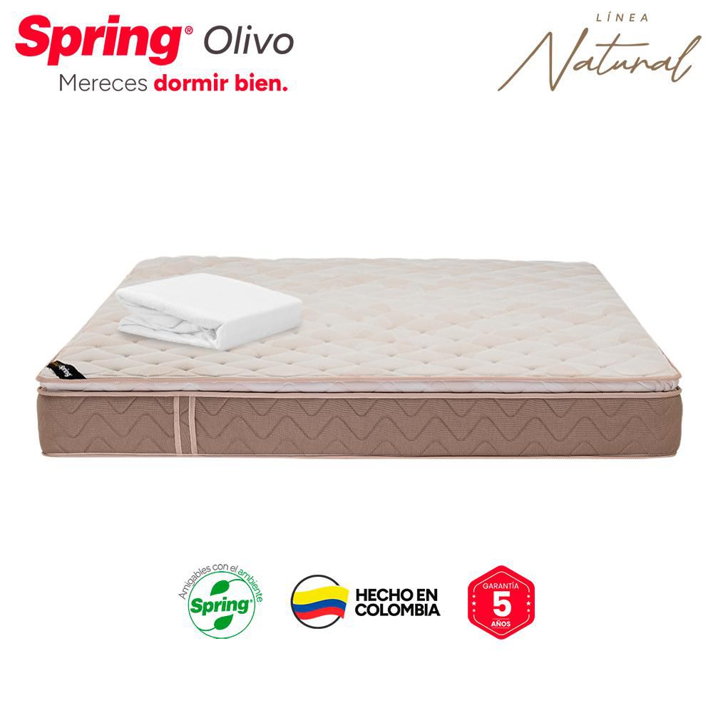 Colchón SPRING Semidoble (120 x 190 cm) COL OLIVO+PROT CLASSIC IMP 120X190 Resortado Semifirme img #6