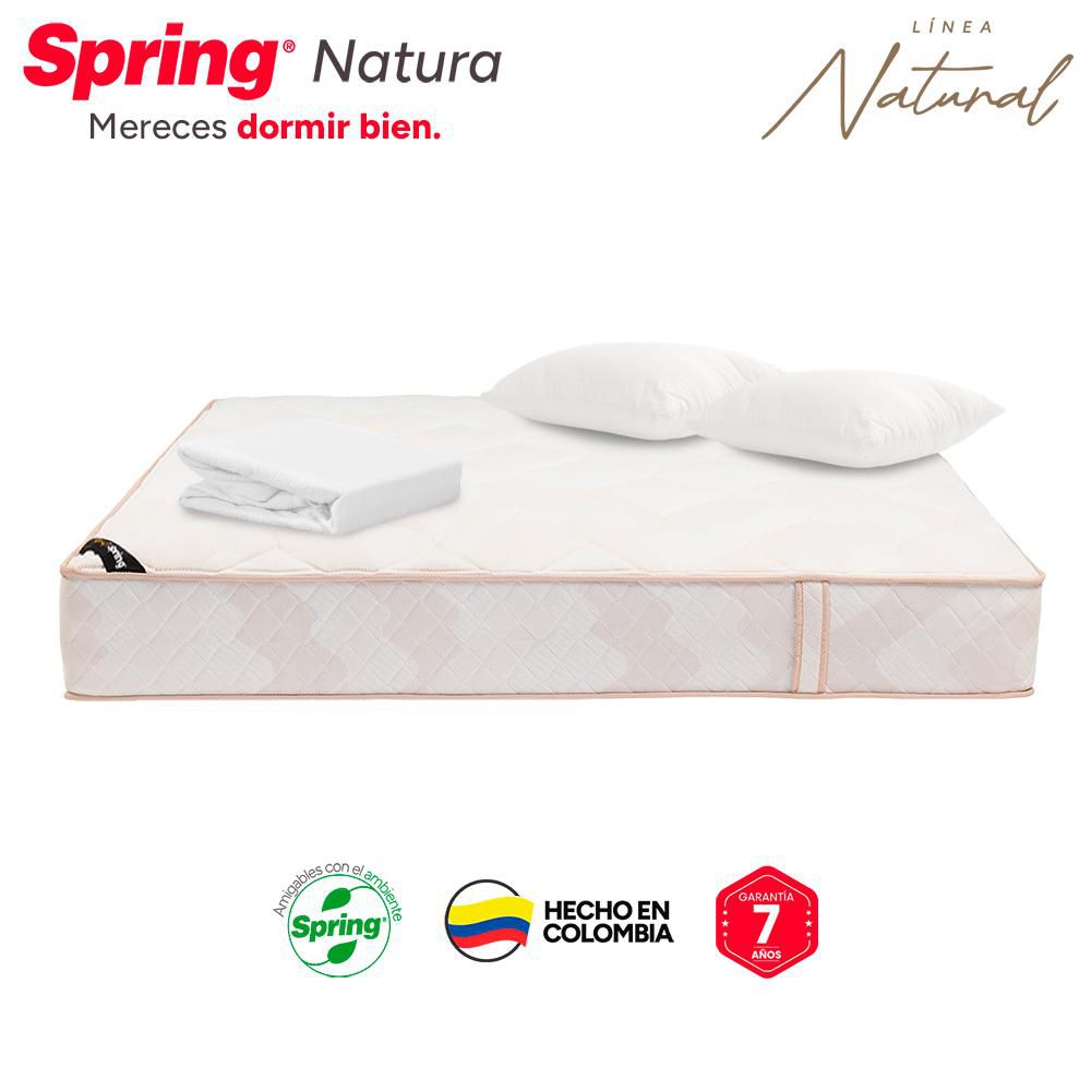 Colchón SPRING King (200 x 200 cm) COL NATURA+SET ALM SIL+PROT CLASSIC IMP Resortado Semifirme img #6