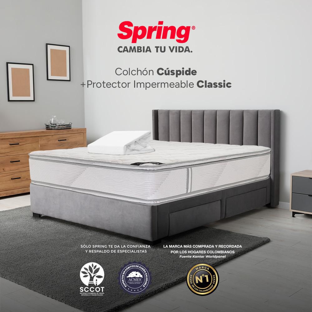 Colchón SPRING Doble (140 x 190 cm) CUSPIDE 140 + PROT Espumado Firme img #2
