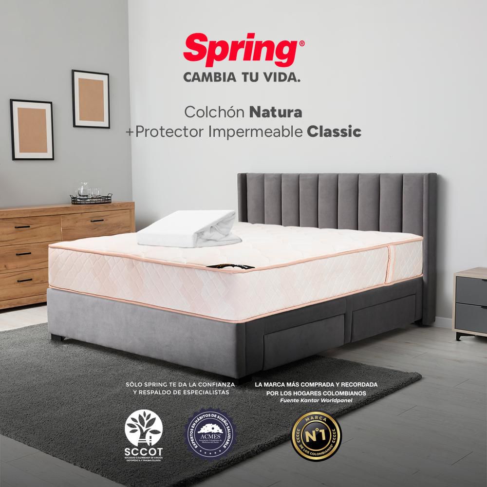 Colchón SPRING Doble (140 x 190 cm) NATURA 140 + PROT Resortado Semifirme img #2