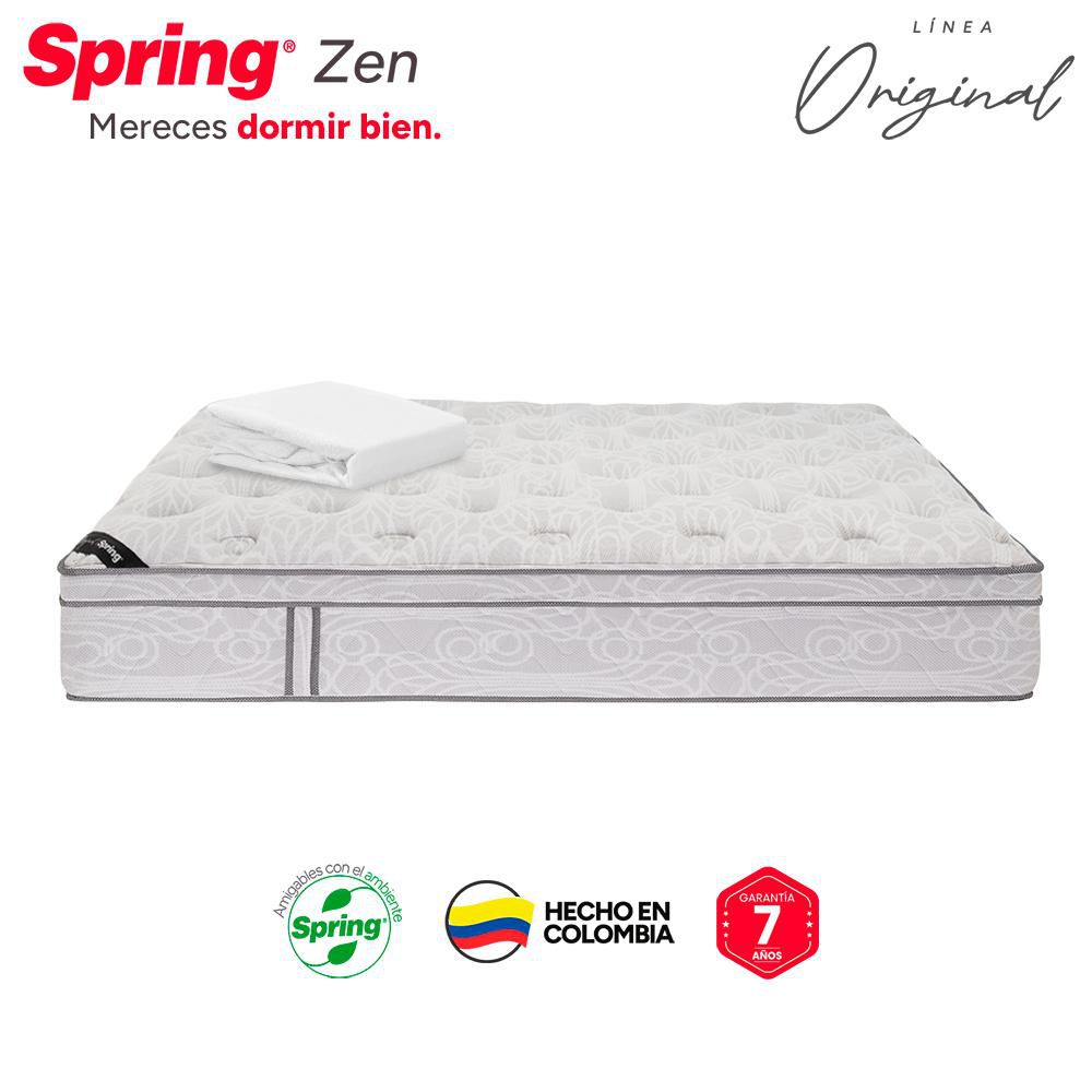 Colchón SPRING Semidoble (120 x 190 cm) ZEN 120 + PROT Resortado Semifirme img #5