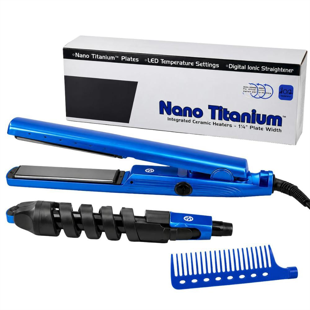 Combo Plancha Genérico Para Cabello + Encrespador img #1