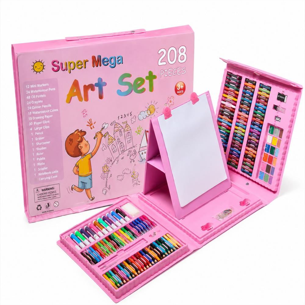 Set De Arte Genérico Maleta 208 Piezas Rosado img #1