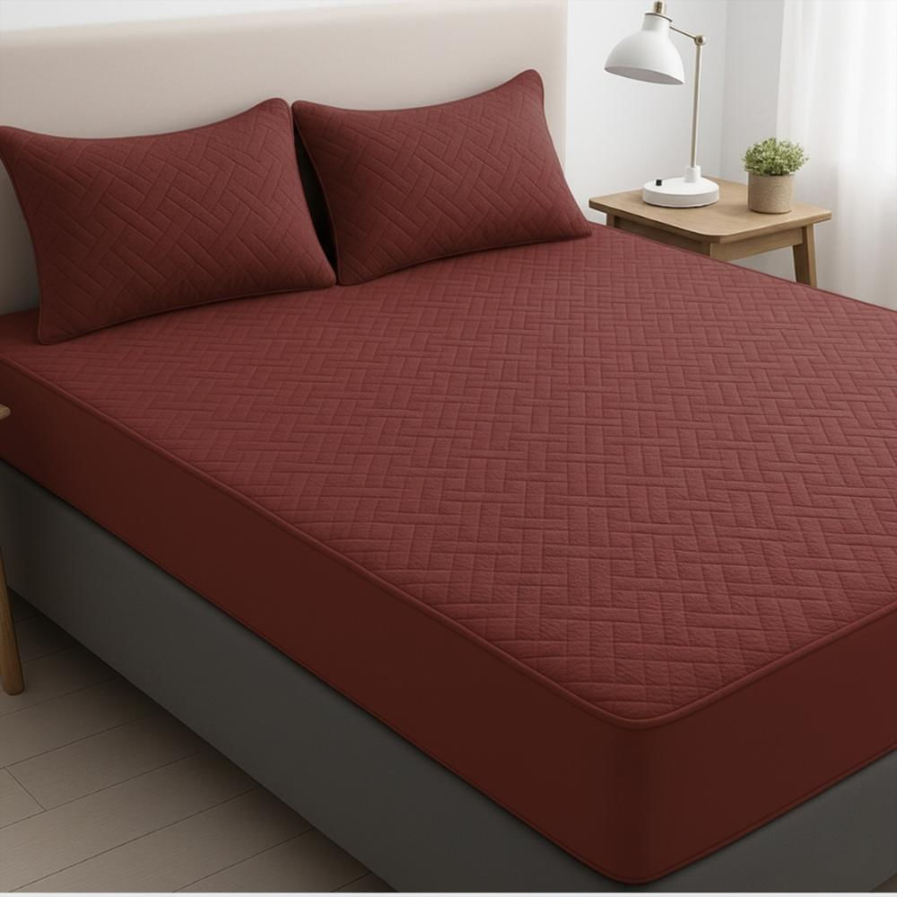 Protector De Colchón Impermeable Premium: Protección Total, Suavidad Y Frescura Vinotinto Semidoble img #2