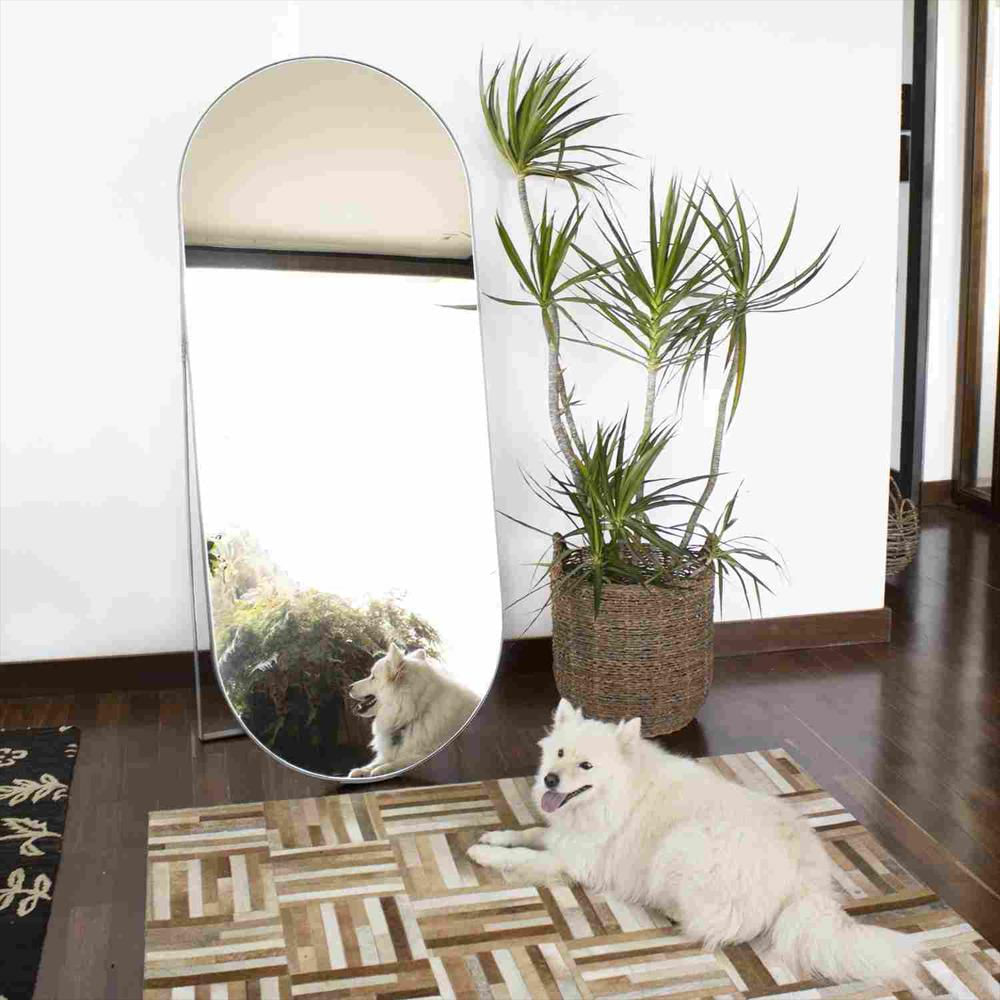 Espejo De Piso Mayorca Plata 70X170cm Ovalado Con Marco Metálico img #2