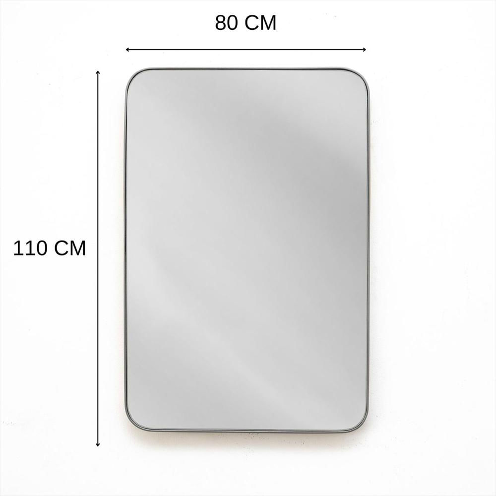 Espejo De Pared Salamanca Plata 80X110cm Rectangular Con Marco Metalico img #4