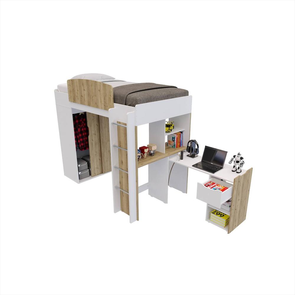 Camarote Multifuncional Con Closet Repisa Y Escritorio Extensible Duna img #1
