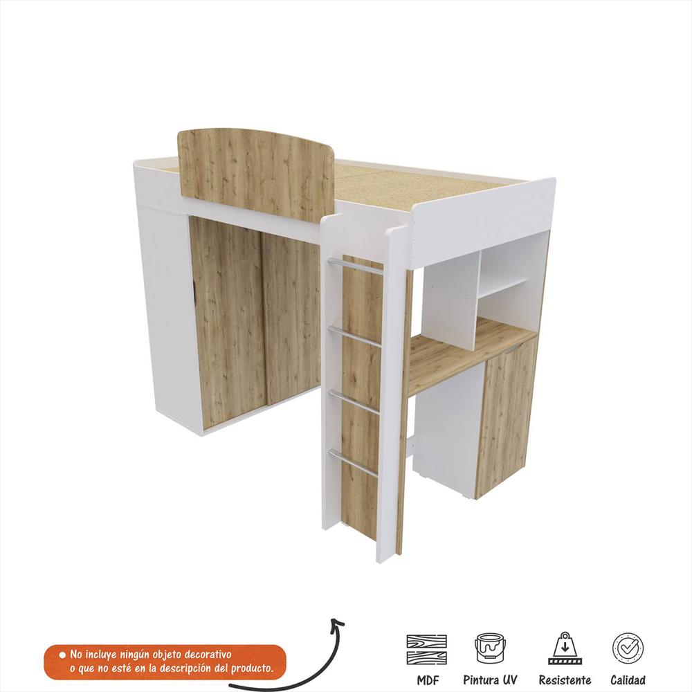 Camarote Multifuncional Con Closet Repisa Y Escritorio Extensible Duna img #5
