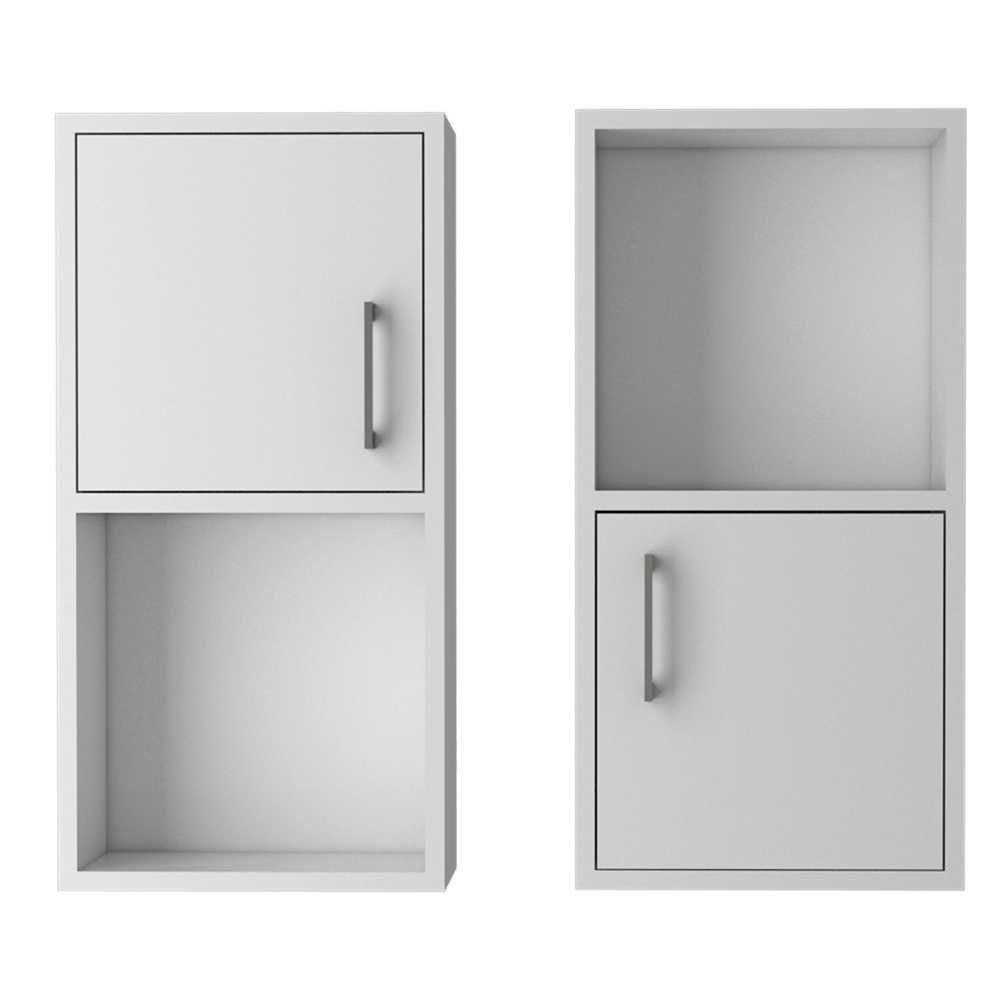 Set X 2 Gabinetes De Baño Rectangular Bath Blanco 30X30cm Sin Espejo Y Con Dos Puertas img #1