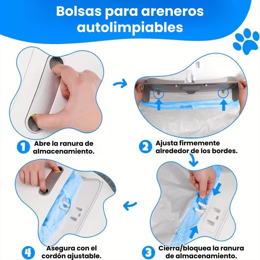Rollos De Bolsas Para Caja Arenero Automatico Gatos Mascotas img #3