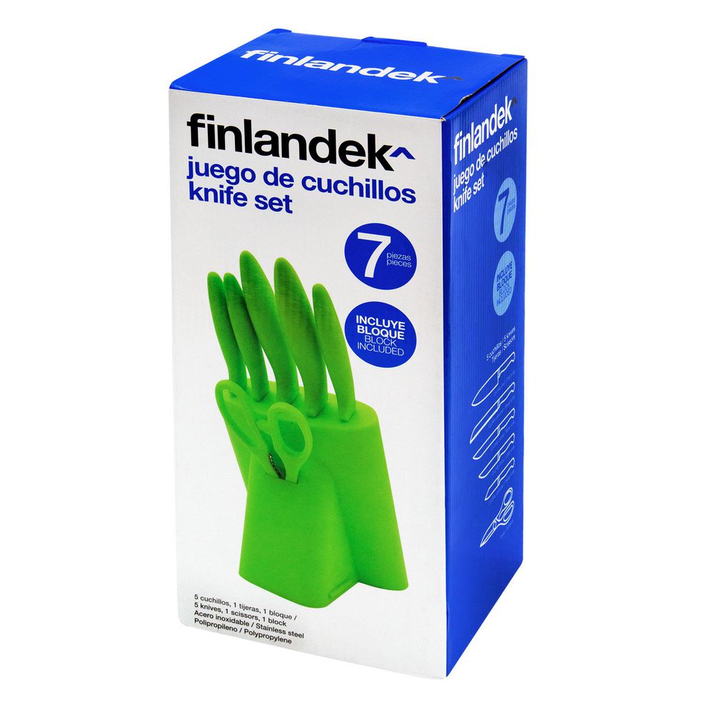 Set De 7 Pzas Verde 5Cuchillos FINLANDEK PB006 img #2