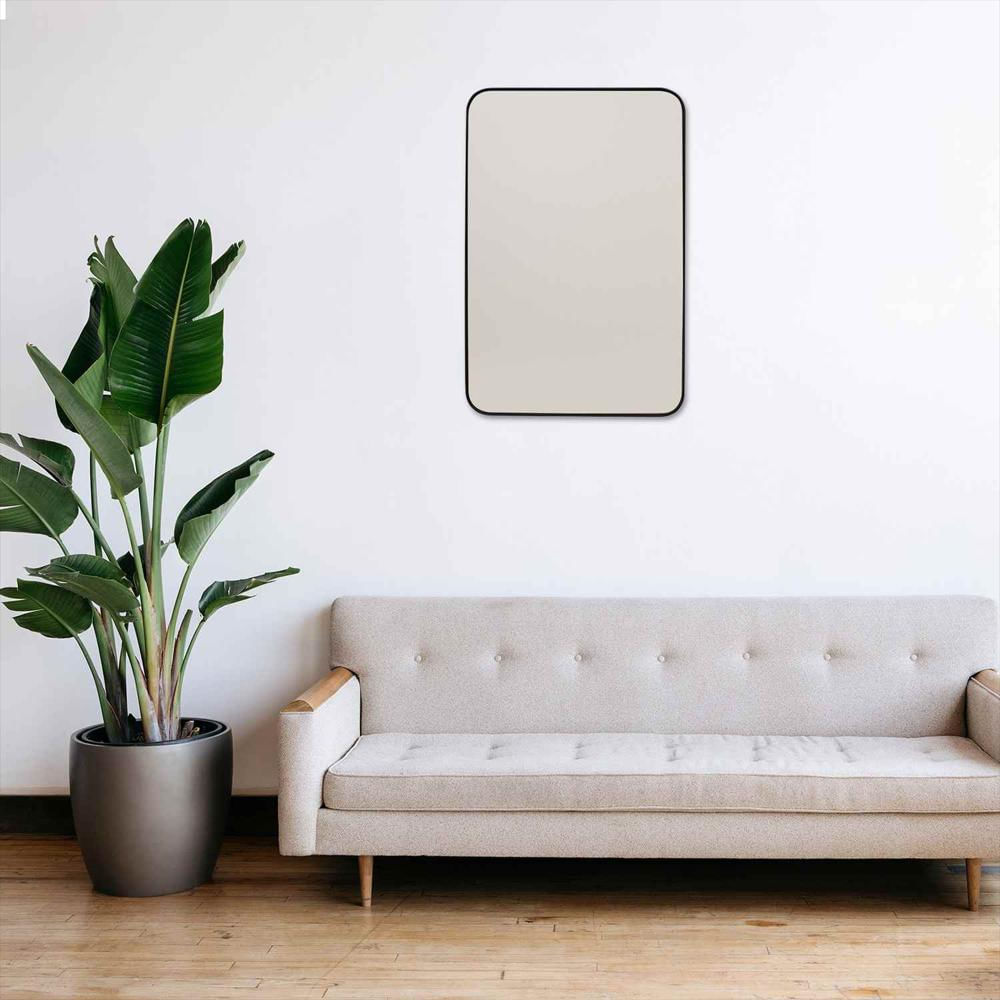 Espejo De Pared Salamanca Negro 80X110cm Rectangular Con Marco Metalico img #2