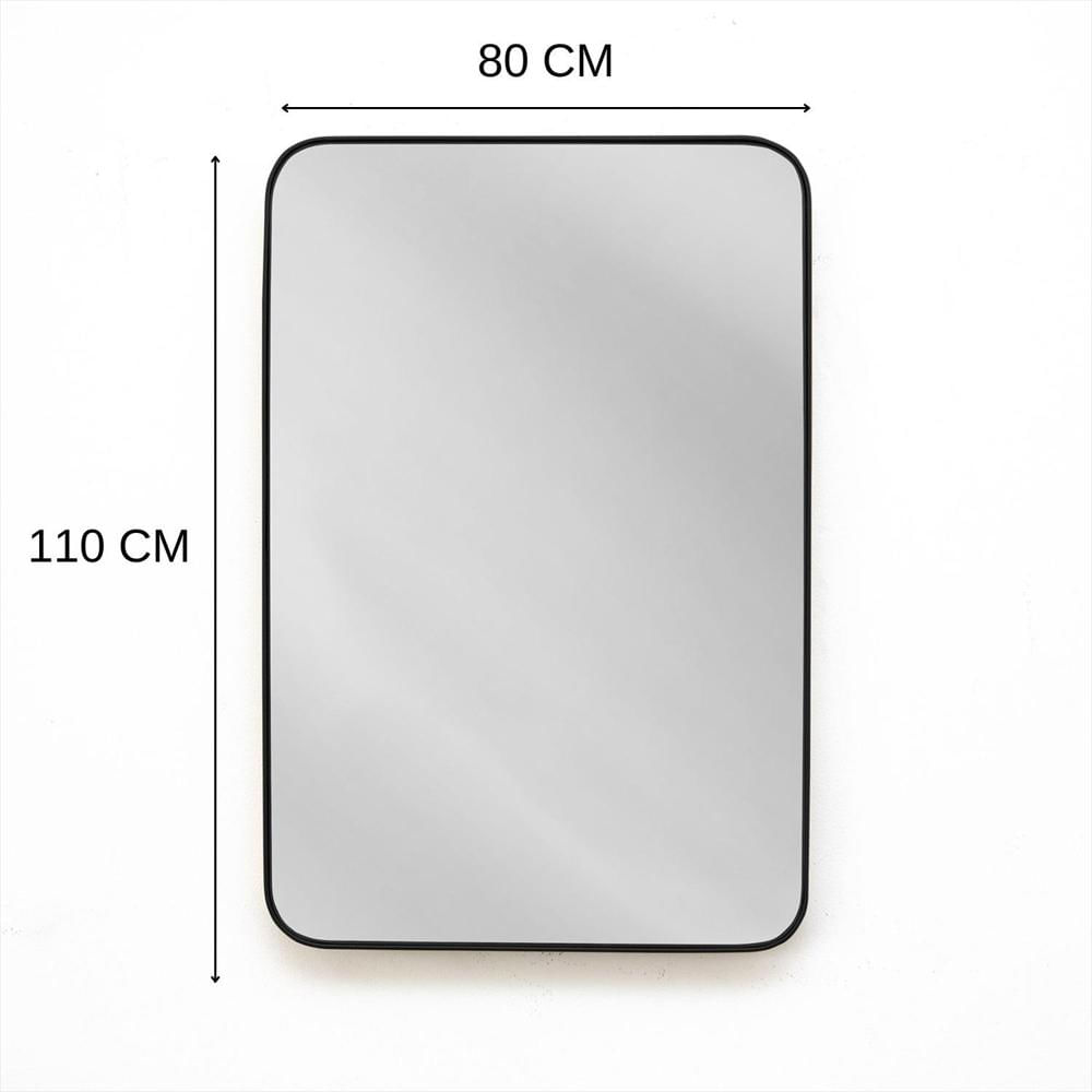 Espejo De Pared Salamanca Negro 80X110cm Rectangular Con Marco Metalico img #4