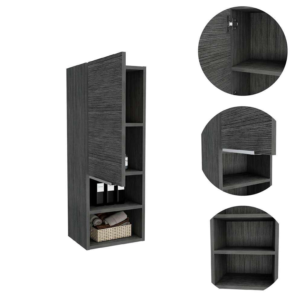 Gabinete De Baño Rectangular Mila Roble Gris 30X30cm Sin Espejo Y Con Una Puerta img #4