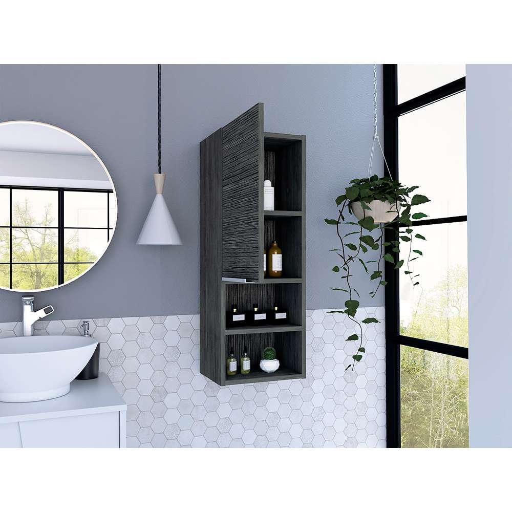 Gabinete De Baño Rectangular Mila Roble Gris 30X30cm Sin Espejo Y Con Una Puerta img #5