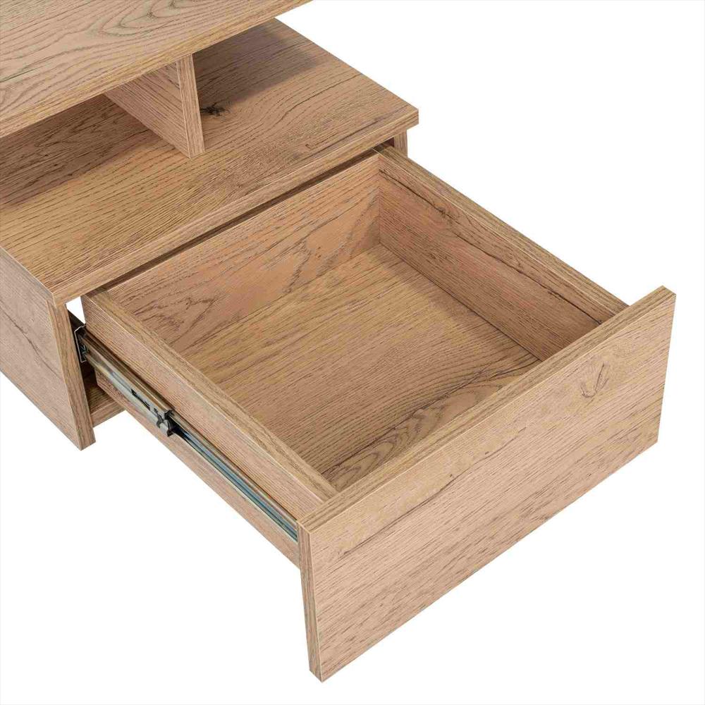 Mesa De Noche Flotante Macadamia 36X30cm Con Un Cajón Y Con Dos Compartimientos img #5